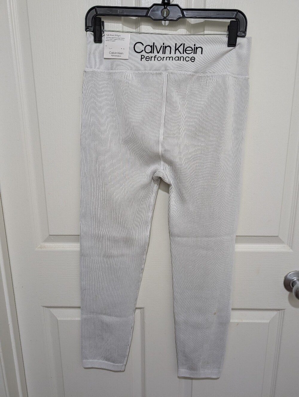 🤍💪 Calvin Klein Performance High Waist 7/8 Ribbed Tight | Size XL | White | NW